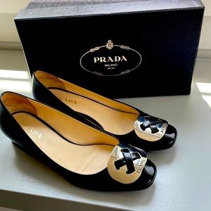 Prada Vernice Calzature Donna black patent pumps size 38.5